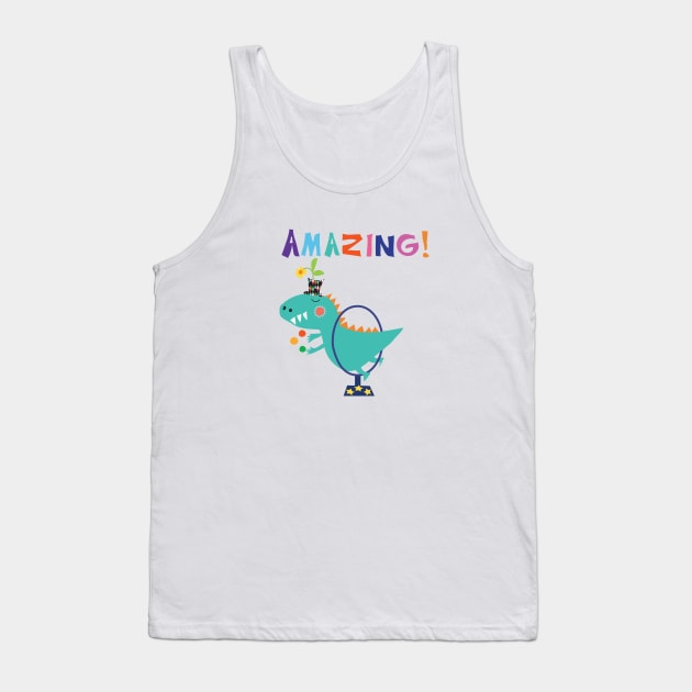 Circus Dino Tank Top by tfinn